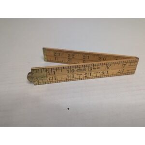 Vintage Stanley 24 inch Folding Ruler No 61 Warranted Boxwood Brass Made in USA